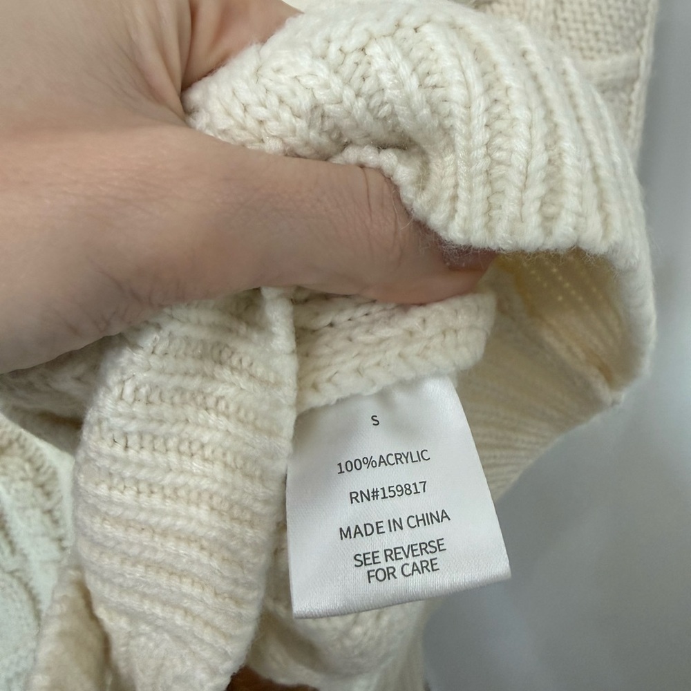 Altar'd State Cream Cable Knit Cardigan - Picture 6 of 7